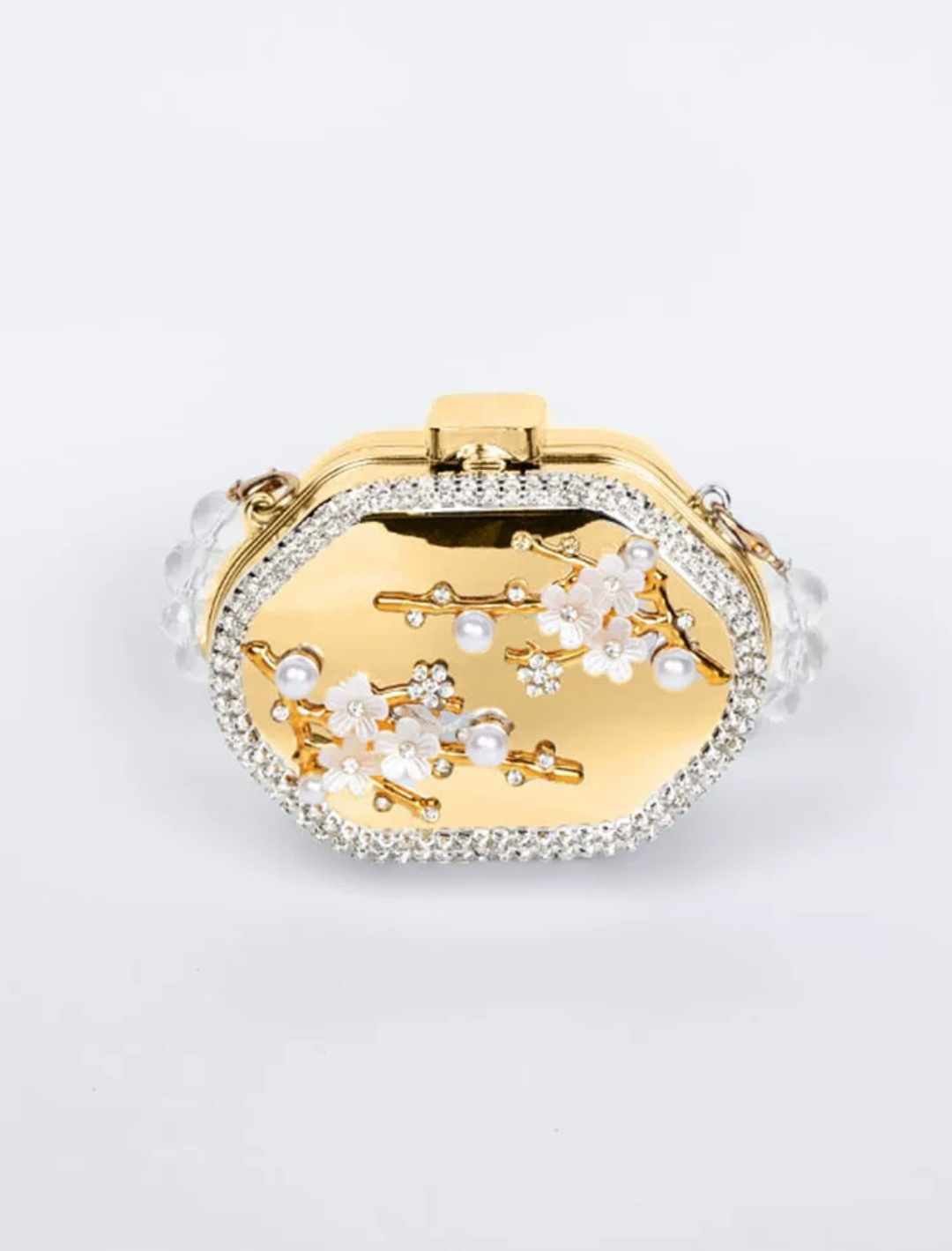 Elegant Bridal Party Clutch Purse – Gold Crystal Handbag